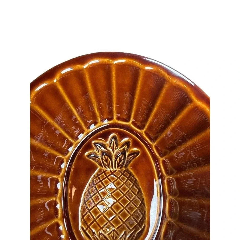 Vintage Williams Sonoma Brown Glazed Ceramic Pineapple Jello Mold
